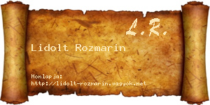 Lidolt Rozmarin névjegykártya